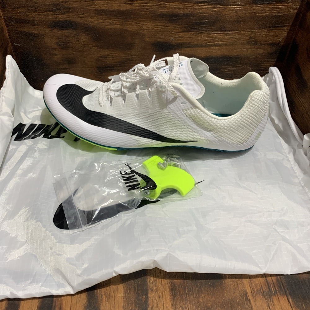 Nike Zoom Rival Sprint Track‎ White Black Bright Spruce FZ9663-102 Sz 10